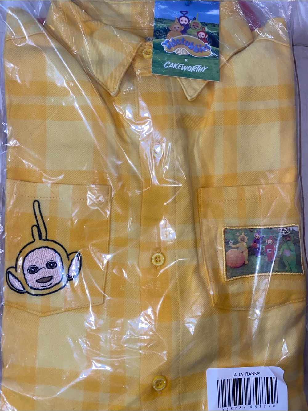 Teletubbies LALA Yellow Plaid Flannel Shirt - Cakeworthy